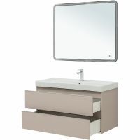 Товар: Тумба под раковину Aquanet Вега 100 329581 подвесная Бежевая - фото 18 Тумба под раковину Aquanet Вега 100 329581 подвесная Бежевая — фото 18, Мебель для ванной