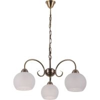 Люстра Artelamp Margo A9317LM-3AB Белая Античная бронза — фото 1, Люстры