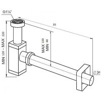 Сифон для раковины SantiLine SL-118 Хром — фото 2, Сифоны для раковины