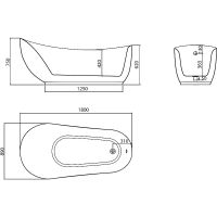 Акриловая ванна Grossman Style 180х89 GR-2303M без гидромассажа — фото 8, Акриловые ванны