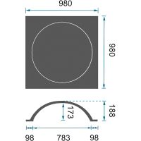 Купол Перфект B2014 980x188x980 мм — фото 3, Лепнина