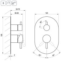 Смеситель для душа Ravak Espirit ES 065.60RGB.O2 X070362 Розовое золото — фото 3, Смеситель для душа