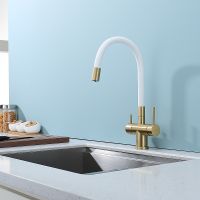 Смеситель для кухни Splenka S70.64.03 Золото матовое Белый — фото 9, Смесители для кухни