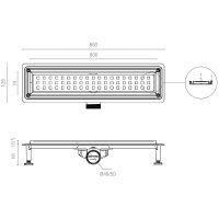Товар: Душевой лоток Ctesi Way Square 80 BK4024150 с решеткой Нержавеющая сталь - фото 2 Душевой лоток Ctesi Way Square 80 BK4024150 с решеткой Нержавеющая сталь — фото 2, Душевые лотки