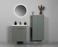 Шкаф пенал VIANT Мюнхен 50 VMUN50H-PENP подвесной Хаки — фото 5, Мебель для ванной