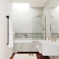 Товар: Шторка на ванну Maybah Glass MGV-92-2у 600x1400 в узком профиле Бронза стекло сатиновое - фото 2 Шторка на ванну Maybah Glass MGV-92-2у 600x1400 в узком профиле Бронза стекло сатиновое — фото 2, Неподвижные шторки для ванной