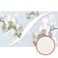 Фреска Ortograf 3D 6655 Фактура флок FLK Флизелин (2,5*1,53) Голубой, Цветы — фото 1, Фрески