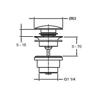 Донный клапан Jacob Delafon E30536-BL click-clack Черный матовый — фото 2, Донные клапаны