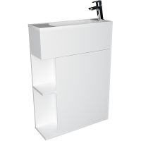 Тумба с раковиной 1MarKa Stretto 60П У94717 подвесная Белый глянец — фото 1, Тумбы с раковиной