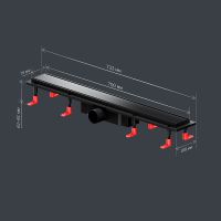 Душевой лоток AM.PM PrimeFlow 70 W02SC-U11-070-04BM с Черной матовой решеткой / под плитку Tile — фото 26, Душевые лотки