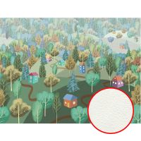 Фреска детская Ortograf Детские 8329 Фактура флок FLK Флизелин (3,6*2,7) Зеленый, Деревья/Домики — фото 1, Фрески