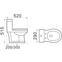 Унитаз моноблок SantiLine SL-5015 детский с сиденьем Микролифт с рисунком Микки Маус — фото 2, Напольные унитазы