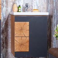 Тумба под раковину Бриклаер Форест 50 4627125414640 подвесная Дуб золотой Антрацит — фото 1, Тумбы под раковину