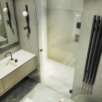 Душевая дверь Maybah Glass MGD-522-6 805x1950 на петлях Черный стекло сатиновое — фото 3, Душевые двери в нишу