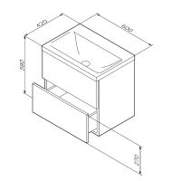 Тумба под раковину AM.PM Gem 60 M90FHX06022BM подвесная Черная матовая — фото 10, Тумбы под раковину