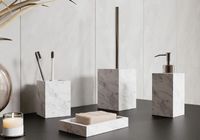 Стакан для зубных щеток WasserKRAFT Kammel K-9128 Белый мрамор — фото 2, Мыльницы