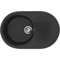 Кухонная мойка Ulgran Classic U-107-344 Ультра-черная — фото 1, Кухонные мойки