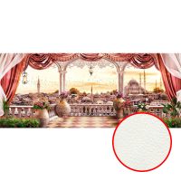 Фреска Ortograf Восток 6543 Фактура флок FLK Флизелин (6,6*2,7) Розовый/Бежевый, Город/Цветы — фото 1, Фрески