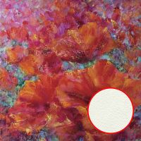 Фреска Ortograf Цветы 8080 Фактура флок FLK Флизелин (2,7*2,7) Красный/Зеленый, Цветы/Живопись — фото 1, Фрески