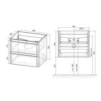 Тумба под раковину Vincea Vico 60 VMC-2V600VO подвесная V.Oak — фото 4, Тумбы под раковину