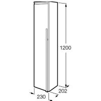 Шкаф пенал Roca Aneto 23 L 857431806 подвесной Белый глянец Черный матовый — фото 9, Мебель для ванной