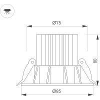 Товар: Встраиваемый светильник Arlight Atoll 044613 Черный - фото 2 Встраиваемый светильник Arlight Atoll 044613 Черный — фото 2, Точечные светильники