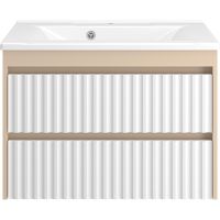 Товар: Тумба с раковиной Brevita Balaton 80 УТ000023724 подвесная Белая матовая Бежевая матовая - фото 2 Тумба с раковиной Brevita Balaton 80 УТ000023724 подвесная Белая матовая Бежевая матовая — фото 2, Мебель для ванной