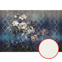 Фреска Ortograf Splendo 31728 Фактура флок FLK Флизелин (4*2,7) Синий/Серый, Цветы — фото 1, Фрески