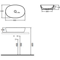 Раковина-чаша Azzurra Elegance Circle 60 ELLA060400C0BI/(ECI60 bi*0) Белая — фото 5, Раковины