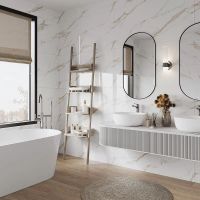 Керамогранит Ceradim Calacatta Sharp Gold белый полированный 80х80 см — фото 9, Керамогранит