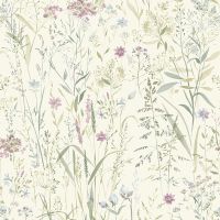 Обои Grandeco Universe 4 UR 3310 Винил на флизелине (1,06*10,05) Бежевый/Зеленый/Сиреневый, Цветы/Листья — фото 1, Обои для стен