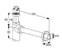 Сифон для раковины Kludi 1002005-00 Хром — фото 2, Сифоны для раковины