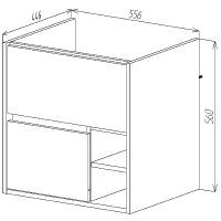 Тумба под раковину VIANT Люксембург 60 VLUX60ELD-T2YP подвесная Кейптаун — фото 5, Мебель для ванной