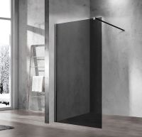 Душевая перегородка Vincea Walk-In 100 VSW-1H100CGB профиль Черный матовый стекло тонированное — фото 2, Душевые перегородки