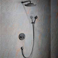 Душевая система Black&White Universe U7566GM 7566GM с термостатом Gun Metal — фото 1, Душевое оборудование. Душевая программа