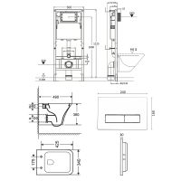 Комплект унитаза с инсталляцией Orange CI02-100W+APB244 с сиденьем Микролифт и Черной матовой клавишей смыва — фото 12, Комплекты унитаз + инсталляция
