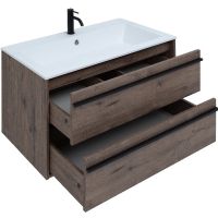 Тумба под раковину Aquanet Lino 90 253913 подвесная Дуб веллингтон — фото 2, Тумбы под раковину