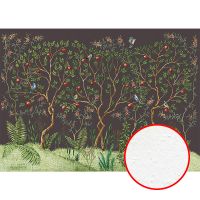 Фреска Ortograf Chinoiserie 33956 Фактура бархат FX Флизелин (4,2*3) Черный/Зеленый, Деревья/Птицы — фото 1, Фрески