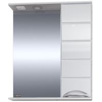 Зеркало со шкафом СанТа Родос 60 R 106016 с подсветкой Белое — фото 2, Зеркальные шкафы в ванную