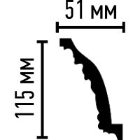 Карниз Decomaster 2400x115x51 мм арт-95104 — фото 2, Карнизы