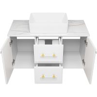 Товар: Тумба с раковиной Brevita Shanel 100 УТ000023185 подвесная Белая глянцевая - фото 4 Тумба с раковиной Brevita Shanel 100 УТ000023185 подвесная Белая глянцевая — фото 4, Мебель для ванной