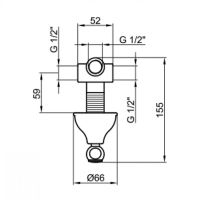 Переключатель потоков Webert Dorian AC0395010 Золото — фото 2, Комплектующие для душевого оборудования