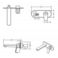 Смеситель для раковины Bravat Rhein P8429564BW-ENG Черный матовый — фото 2, Смесители для раковины