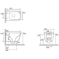 Унитаз Kerasan Tribeca 511459 подвесной Grigio matt без сиденья — фото 5, Унитазы