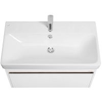 Тумба под раковину Aquaton Марти 80 1A283201MY010 подвесная Белая Дуб эндгрейн — фото 2, Мебель для ванной