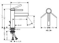 Смеситель для раковины Hansgrohe Finoris Белый матовый арт-76020700 — фото 4, Смесители для раковины