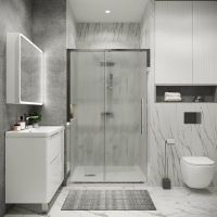 Душевая дверь Grossman Cosmo 110 100.K33.02.110.10.02 профиль Хром стекло шиншилла — фото 5, Раздвижные душевые двери