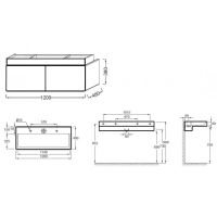 Товар: Тумба под раковину Jacob Delafon Terrace 120 EB1188-N23 подвесная Ледяной коричневый - фото 4 Тумба под раковину Jacob Delafon Terrace 120 EB1188-N23 подвесная Ледяной коричневый — фото 4, Тумбы под раковину
