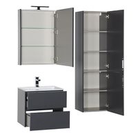 Шкаф пенал Aquanet Алвита 35 240197 подвесной Серый антрацит — фото 2, Пеналы для ванной комнаты