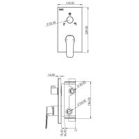 Душевая система Teska Simena AS3500 Хром — фото 2, Встраиваемые душевые комплекты